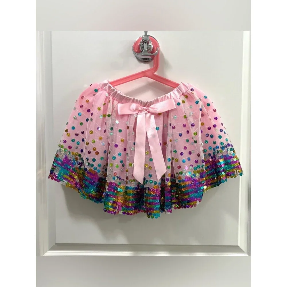 Great Pretenders Pink Sequin Tulle Skirt Size 4-7 years NWOT